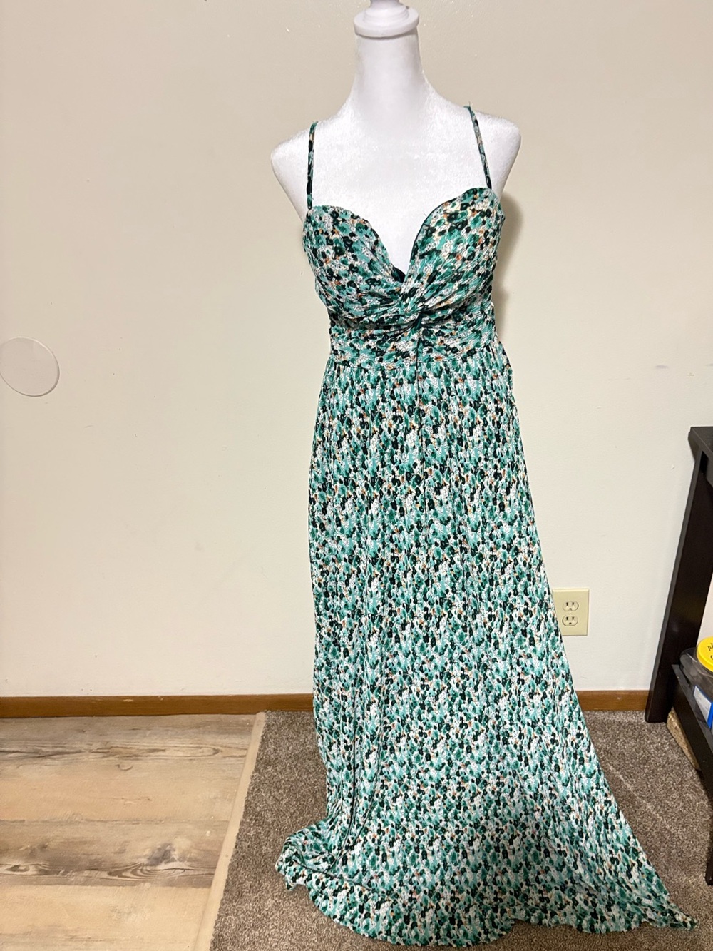 Blue Ruched Sweetheart Gown